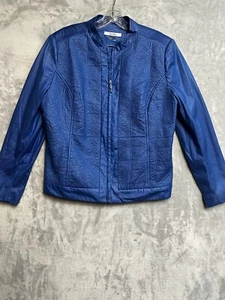 Freshl leather-look polyester, bright blue Tan Jay p jacket Indie Sleaze - Picture 1 of 7