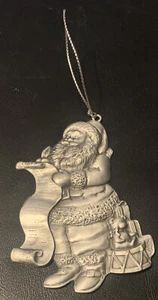 Avon Pewter Christmas Ornament 1996 Santa - Picture 1 of 2