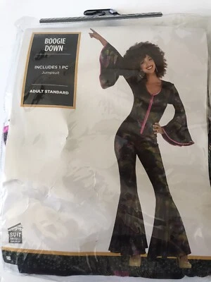 MUJER HALLOWEEN AÑOS 70 BOOGIE PLUMÓN DISCO MONO 1 PIEZA DISFRAZ HASTA TALLA 8 Foto 1 de 4