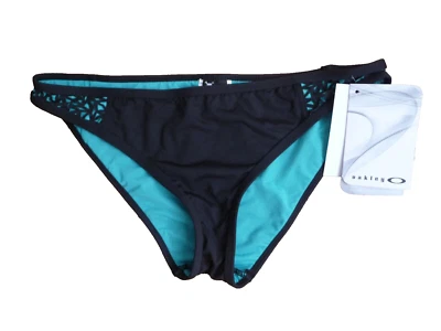 OAKLEY Bikini Bottoms Size M NWT Teal Black Teal  $54 Swimming - Image 1 of 4