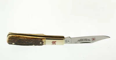ZWILLING  J.A. HENCKELS HK 14 S 1 Blade Folding Knife Stag Handle in Box 3 1/2" - Image 1 of 4