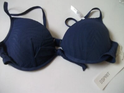 ESPRIT- modischer,perfekt sitzend Bügel-Bikini/blau Gr. 40/80B NEU - Bild 1 von 4