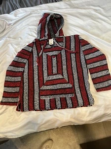 Baja Hoodie For Women Or Men Size Small New Without Tags Wool Warm Red Black - Picture 1 of 2