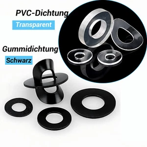 PVC Klar Unterlegscheiben Schwarz Gummischeiben Flache Beilagescheibe Scheibe - Bild 1 von 8