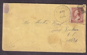 1884 2c banknote cover Augusta Michigan to Mrs Martha Flood DPO Norvell MI - Picture 1 of 2