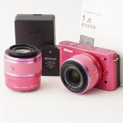 Nikon 1 J2  Mirrorless Camera Double Lens Kit Pink 10.1MP - Image 1 of 4