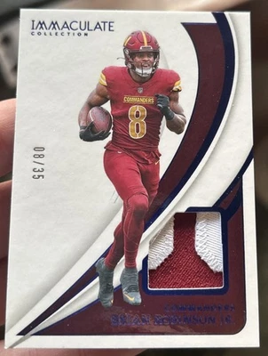 2024 PANINI IMMACULATE BRIAN ROBINSON JR. # Match Patch /35 Commanders RC,MEM - Image 1 of 3