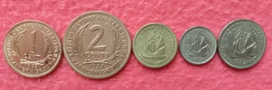 Britisch Caribbean Territories  Lot 5 versch. Münzen 1 Cent-25 Cents (1955-1965) - Bild 1 von 2