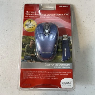 Microsoft Wireless Notebook Optical Mouse 3000 Model 1056 1051 NEW - Image 1 of 4