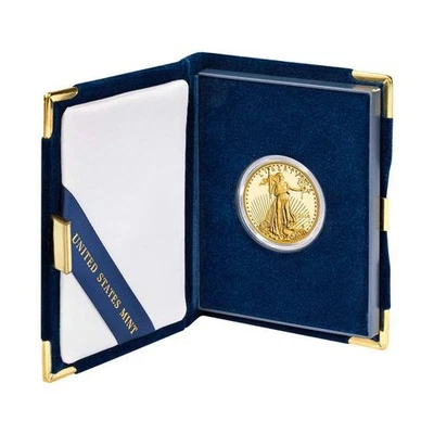 Moeda American Gold Eagle à prova de 1 oz (ano aleatório, caixa, certificado de autenticidade) - Imagem 1 de 3