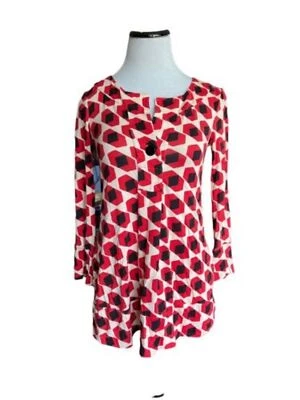 Blusa Diane Von Furstenberg Mujer 100% Seda Estampado Geométrico Talla 2 Roja Negra Foto 1 de 4