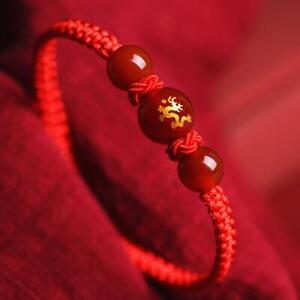 2024 Lucky Dragon Adjustable Handmade Red String Rope Bracelet/