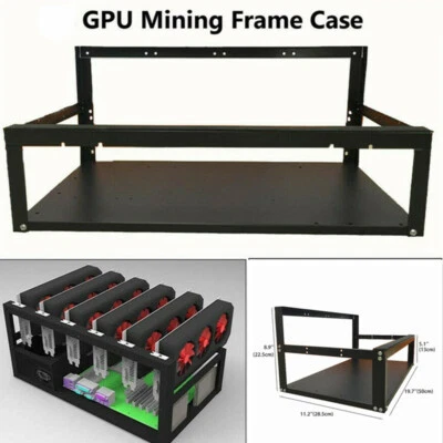 6/8 GPU For Crypto Coin Computer Steel Open Air Miner Mining Frame Rig Case Up - Image 1 of 4