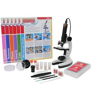 Kit de microscopio IQCREW Amscope Kids 85 piezas + cámara + software + tarjetas experimentales - Imagen 1 de 9