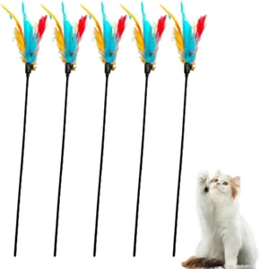 5 Stück Katzenspielzeug Federn,Katze Interaktive Spiele,Federspielzeug Für Katze - Bild 1 von 6