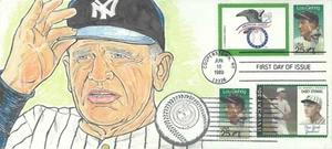 United States FDC-June 10th, 1989-Lou Gehrig-John Anderson hand painted UNIQUE - Picture 1 of 2