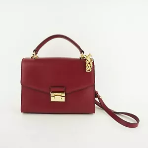 Michael Kors Sloan Medium Top-Handle Leather Satchel Purse $268 - Mulberry - Picture 1 of 9