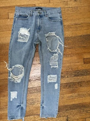 Jeans feminino Brandy Melville jeans desgastado tamanho pequeno - Imagem 1 de 4