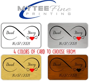 Personalisierte Geschenk Andenken INFINITY Karte für Geldbörse/Geldbörse Metalleinsatz Karte - Bild 1 von 5