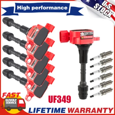 Paquete de 6 bobinas de encendido y bujías de platino para Nissan Frontier Xterra 2005-2011 Foto 1 de 4