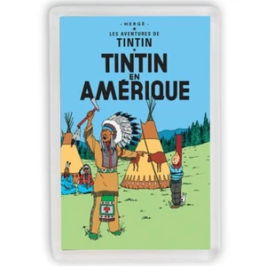 TINTIN EN AMERIQUE FRIDGE MAGNET IMAN NEVERA - Imagen 1 de 3
