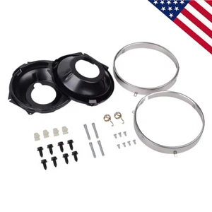 Headlamp Retaining Ring Mounting Bucket 28pc Kit w/ hardware Camaro Nova rings - Picture 1 of 13
