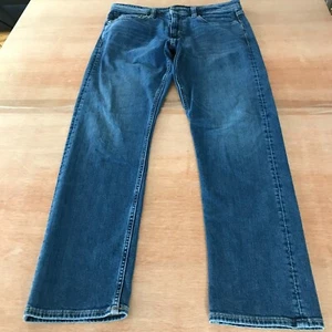 Revtown Sharp Straight Jeans Men W33 L30 Blue Mid Rise Dark Wash Stretch Skater - Picture 1 of 13