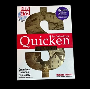 NEW Vintage Quicken Deluxe for Window 95 cd-rom Intuit 1994 Excellent Condition - Picture 1 of 5