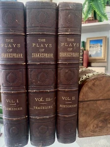  The Complete Plays of William Shakespeare, First Ed., Vol. I-III [circa 1868] - Picture 1 of 12