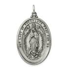 Sterling Silver Our Lady of Guadalupe Medal 0.6 x 1 in