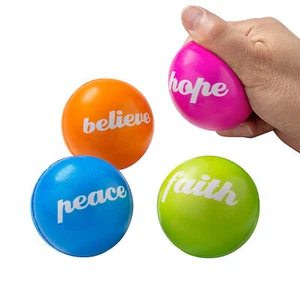 Inspirational Stress Balls, Toys, Party Favors, 12 Pieces - Picture 1 of 2