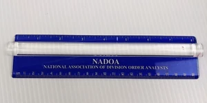 Vintage NADOA Werbung Lineal Lupenstreifen Acryl Division Order Analyst - Bild 1 von 3