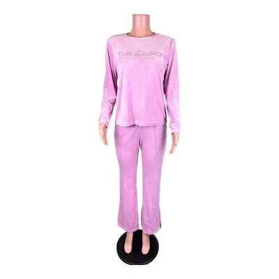 Juicy Couture Velvet Fleece Long Sleeve Crew Neck Top & Flare Pant 1X Plus Size - Image 1 of 2