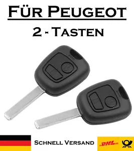 2x Chiavi Auto Alloggiamento per Peugeot - Ricambio 2 Tasti Telecomando Auto KS22 - Foto 1 di 5