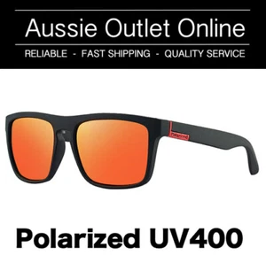 Gafas de sol polarizadas retro UV400 ROJO - estuche rígido gratuito - salida australiana en línea - Imagen 1 de 5