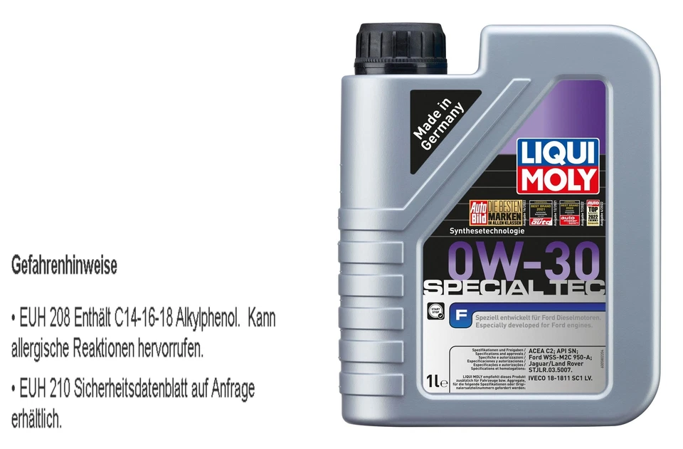 1 L Liqui Moly Special Tec F 0W-30 Aceite Motor Para Ford WSS-M2C 950-A ACEA C2 - Imagen 1 de 1