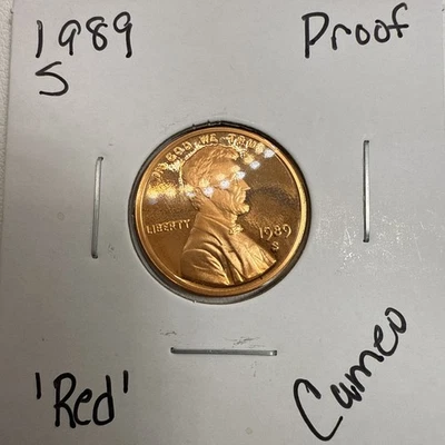 1989-S Lincoln Head Memorial Cent Penny Cameo PROOF (BU) (Red) - Image 1 of 3