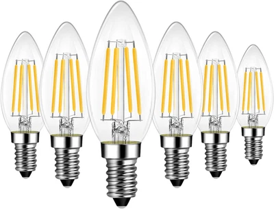 Lampadine Filamento LED Attacco E14-7W Equivalente a 75W, 1055 Lumen, Colore Bia - Immagine 1 di 4