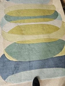 Harlequin Elliptic Rug, JOHN LEWIS, Green Mix, Handmade tufted L200 x W140cm New - Picture 1 of 6