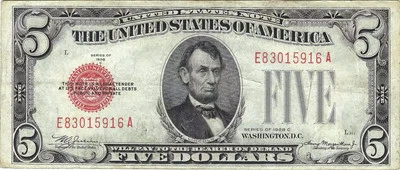 1928-C $5 Small Legal Tender Note, Julian-Morgenthau - Image 1 of 2