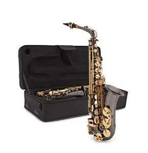 Ammoon Alto Saxophone Black Gold Lacquered with Etched Design Carry Case & more - Picture 1 of 8