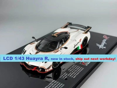 LCD models 1/43 Pagani Huayra R Diecast Full Open Super Car White NEW in hand - Image 1 of 4