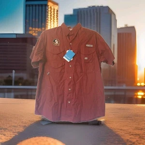 NWT Columbia PFG Mens Small FSU Florida State Seminoles Vented Fishing Shirt - Picture 1 of 10