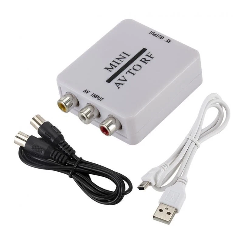 RCA / Composite A / V   Konverter RF Modulator AV   Video Adapter Weiß - Bild 1 von 4