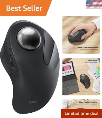 Rechargeable Bluetooth Rollerball Mouse with 44mm Precision Trackball, 6 Buttons - Image 1 of 4