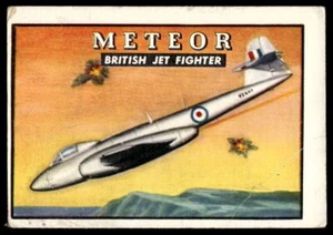 1952 Topps Wings #50 Meteor British Jet Fighter en muy buen estado-pliegue muy bueno - Imagen 1 de 2