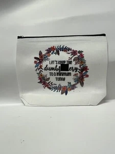 Unisex Make up Case Bag Portable Zippered Toiletry Saying on it NEW! - Picture 1 of 5