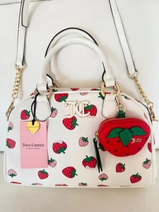 NWT JUICY COUTURE SWEET N JUICY BOWLER BAG CROSSBODY COIN PURSE STRAWBERRY - Picture 1 of 7