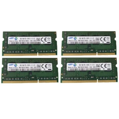 Samsung 4x8GB 1RX8 DDR3 1600 MHz PC3-12800S 204PIN SODIMM Laptop-RAM-Speicher - Bild 1 von 4