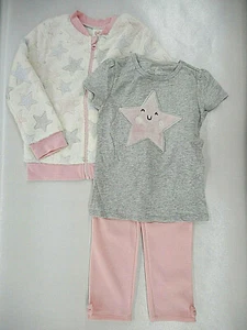 Niñas pequeñas Wonder Nation teniente Juego de 3 piezas de chaqueta, camiseta y pantalones de sudor talla 5T - Imagen 1 de 9